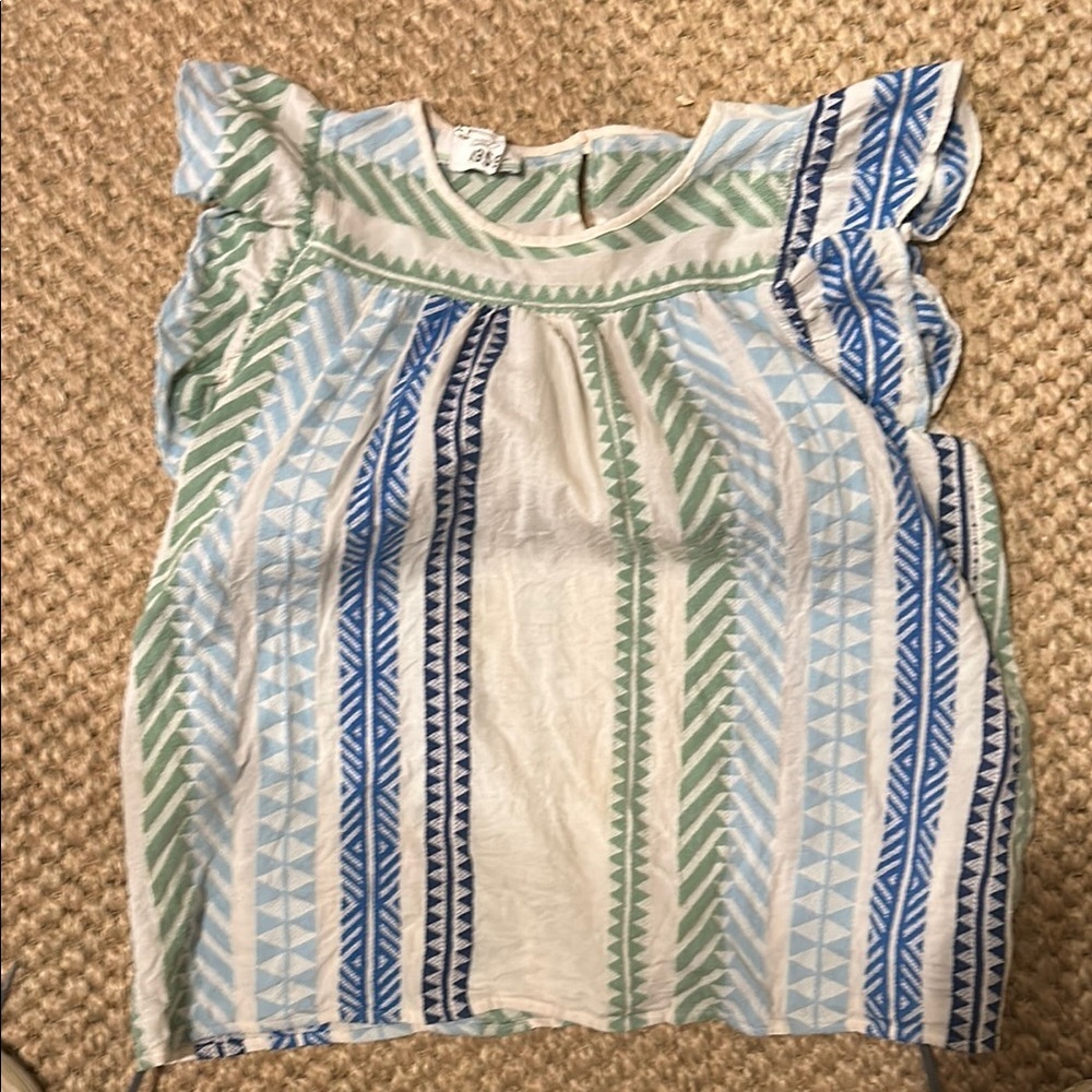 Devotion TWINS Green and Blue Striped Top